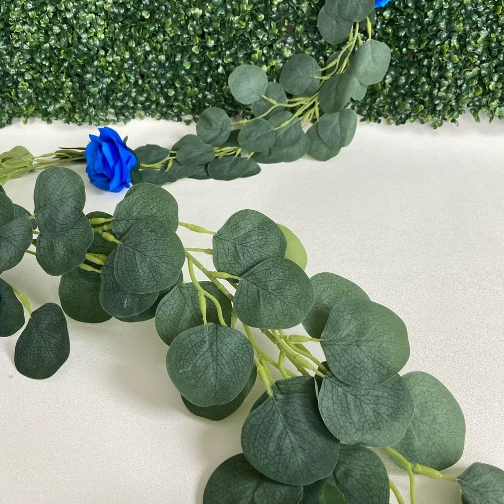 4 count Royal Blue Rose Eucalyptus Flower Garlands